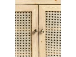Meuble à Chaussures Avec Portes En Rotin En Couleur Beige 100 Cm -Electroménager Soldes meuble de rangement 22181795