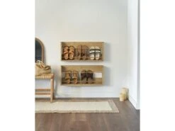 Etagère Murale Pour Chaussures En Bois (2 Unités) En Naturel -Electroménager Soldes meuble de rangement 22181829