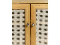 Meuble à Chaussures Avec Portes En Rotin En Couleur Marron Clair 80 Cm -Electroménager Soldes meuble de rangement 22181927