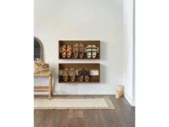 Etagère Murale Pour Chaussures En Bois (2 Unités) En Couleur Marron -Electroménager Soldes meuble de rangement 22181949