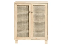 Meuble à Chaussures Avec Portes En Rotin En Couleur Beige 120 Cm