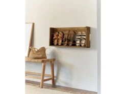 Etagère Murale Pour Chaussures En Bois En Couleur Marron Vieilli -Electroménager Soldes meuble de rangement 22181997
