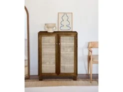 Meuble à Chaussures Avec Portes En Rotin Marron Vieilli 120 Cm 10 Meuble à Chaussures Avec Portes En Rotin Marron Vieilli 120 Cm -Electroménager Soldes meuble de rangement 22182021