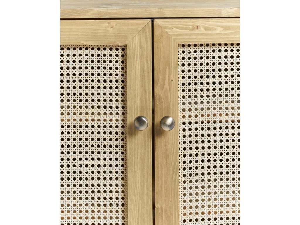 Meuble à Chaussures Avec Portes En Rotin En Couleur Naturel 100 Cm 6 Meuble à Chaussures Avec Portes En Rotin En Couleur Naturel 100 Cm – Image 4