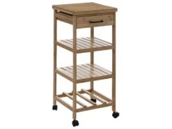 Desserte Roulante De Cuisine En Bambou H 90 Cm