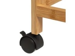 Desserte De Cuisine Roulante Avec Plateaux Amovibles En Bambou H 83 Cm -Electroménager Soldes meuble de rangement 22922677