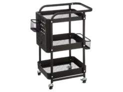 Desserte Métal Noir Roulettes 52 Cm Perfo 5five - Noir