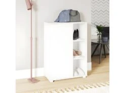 Meuble à Chaussures 1 Porte 6 Niches 9 Paires Blanc -Electroménager Soldes meuble de rangement 22969843