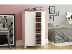 Armoire à Chaussures 12 Paires Lingère Blanche 6 Niches -Electroménager Soldes meuble de rangement 22969863