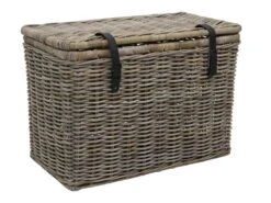 Lot De 2 Malles En Kubu NEFTA - L80 X P45 X H55 Cm Et L70 X P35 X H45 Cm - Gris Naturel -Electroménager Soldes meuble de rangement 452711