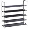 Étagère à Chaussures Meuble Souliers Bottes étages Niveaux 5 Niveaux Jusqu'à 25 Paires 90,5 Cm Noir 13_0001028_2 -Electroménager Soldes meuble de rangement 8825727