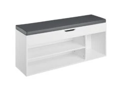 Meuble à Chaussures Avec Coussin D'assise 104 Cm Blanc 08_0000259