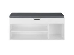 Meuble à Chaussures Avec Coussin D'assise 104 Cm Blanc 08_0000259 -Electroménager Soldes meuble de rangement 8825935