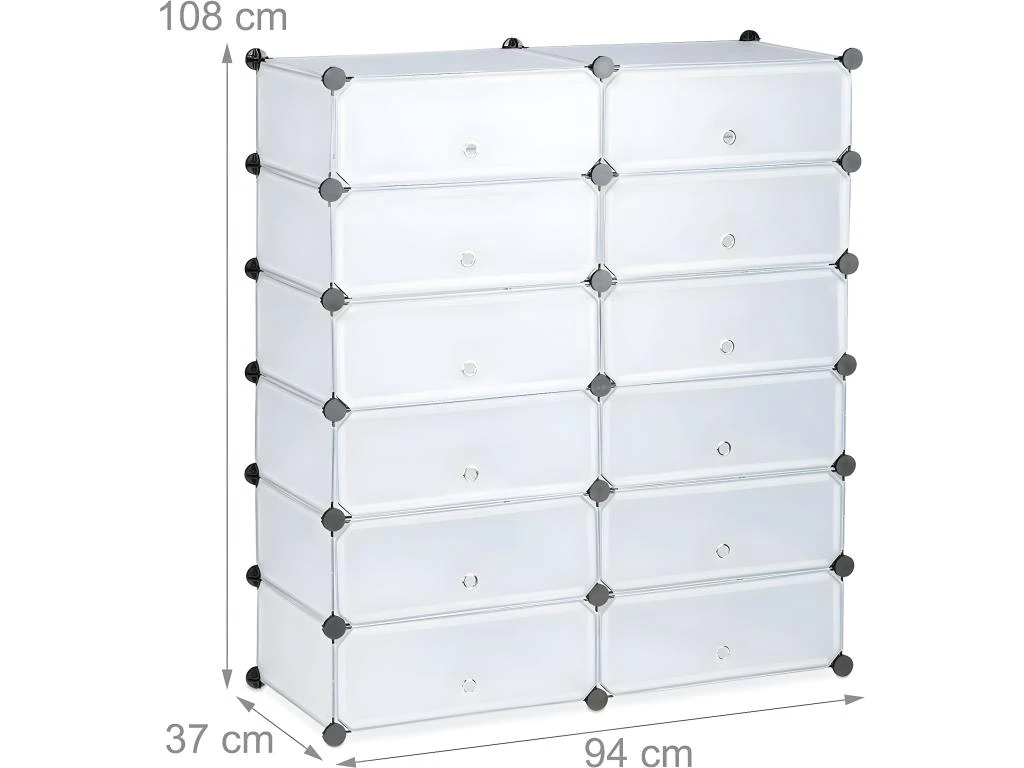 Meuble à Chaussures étagère Armoire Rangement Avec 12 Casiers 24 Paires Transparent 13_0001634 3 Meuble à Chaussures étagère Armoire Rangement Avec 12 Casiers 24 Paires Transparent 13_0001634