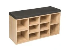 Meuble à Chaussures étagère Meuble Banc Gris Foncé/marron Chêne Clair 2008145