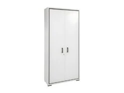 MODIA - Armoire Blanche Et Anthracite Hauteur 212cm