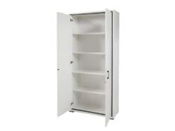 MODIA - Armoire Blanche Et Anthracite Hauteur 212cm -Electroménager Soldes meuble de rangement 8831517