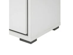 MODIA - Armoire Blanche Et Anthracite Hauteur 212cm -Electroménager Soldes meuble de rangement 8831521