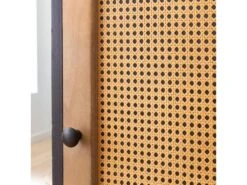 Colonne En Bois De Manguier Et Cannage Ezra -Electroménager Soldes meuble de rangement 8831559