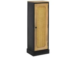 Colonne En Bois De Manguier Et Cannage Ezra -Electroménager Soldes meuble de rangement 8831561