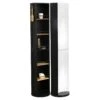 Colonne Pivotante Noire Avec Miroir Et Niches - Noir -Electroménager Soldes meuble de rangement 9158759