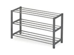 Meuble à Chaussures Pour Votre Entrée SAMMY, Métal Chromé Et Métal Teinté Gris