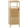 Meuble Bas Avec 1 Porte En Bambou Naturel - Dim : L.30 X P.30 X H.78.5cm -Electroménager Soldes meuble de rangement 9417267