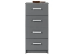 ZEINE - Meuble De Rangement 4 Tiroirs Gris Graphite -Electroménager Soldes meuble de rangement 9417275