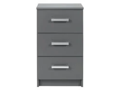 ZEINE - Meuble De Rangement 3 Tiroirs Gris Graphite