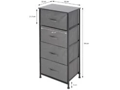 Commode Penderie étagère Cadre Noir 45x30x94 Cm ML-DESIGN -Electroménager Soldes meuble de rangement 9417377
