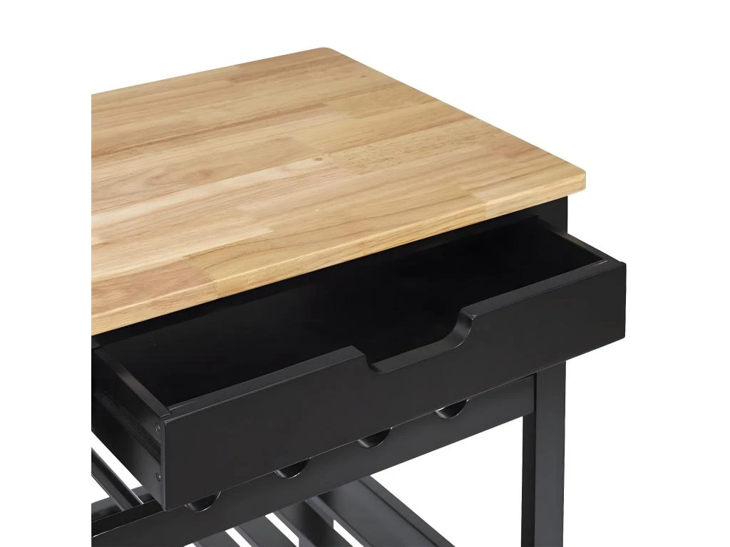 KWIT - Desserte à Roulettes Noire Avec Porte-Bouteilles 6 KWIT - Desserte à Roulettes Noire Avec Porte-Bouteilles – Image 4