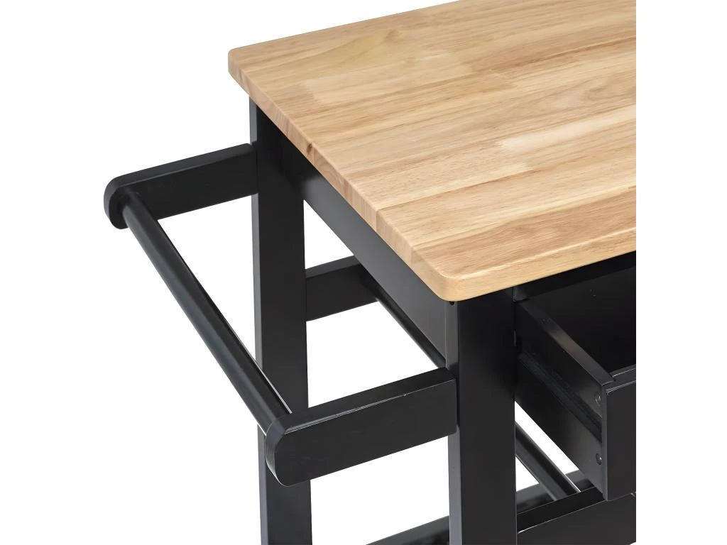 KWIT - Desserte à Roulettes Noire Avec Porte-Bouteilles 7 KWIT - Desserte à Roulettes Noire Avec Porte-Bouteilles – Image 5