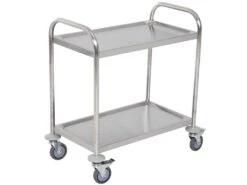 HOMCOM Chariot De Service Desserte De Cuisine à Roulettes 2 étagères 71L X 41l X 81H Cm Acier Inox. Chromé 9 HOMCOM Chariot De Service Desserte De Cuisine à Roulettes 2 étagères 71L X 41l X 81H Cm Acier Inox. Chromé -Electroménager Soldes meuble de rangement 9437643