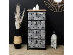 CROSS - Meuble De Rangement 4 Tiroirs Motif Pixels -Electroménager Soldes meuble de rangement 9865693