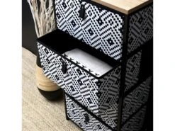 CROSS - Meuble De Rangement 4 Tiroirs Motif Pixels -Electroménager Soldes meuble de rangement 9865695