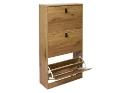 CLARY - Meuble à Chaussures 3 Portes Effet Bois -Electroménager Soldes meuble de rangement 9869251