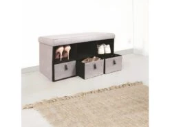 JESTA - Coffre Banc Pliable Avec Rangements Gris Clair -Electroménager Soldes meuble de rangement 9869587