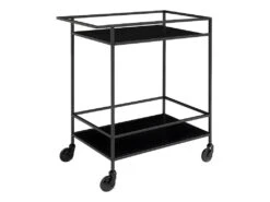 BRUZZI - Desserte Sur Roulettes Acier Et Plateaux Noirs -Electroménager Soldes meuble de rangement 9874005