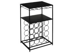 DIVEN - Desserte Porte-Bouteilles Métallique Noire