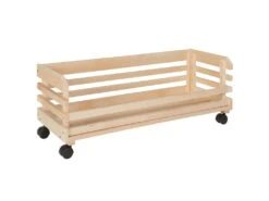 LEGUMES MAXI - Lot 3 Cageots Empilables Pin Massif Sur Roulettes -Electroménager Soldes meuble de rangement 9874109