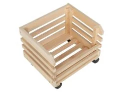 LEGUMES - Lot 3 Cageots Empilables Pin Massif Sur Roulettes -Electroménager Soldes meuble de rangement 9874153