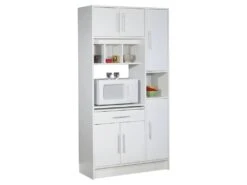 Buffet De Cuisine MADY - 5 Portes & 1 Tiroir - Coloris Blanc -Electroménager Soldes meubles de cuisine 231469