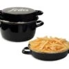 Friteuse Coloris Noir Décor Frites 26 Cm Couvercle émail Et Panier -Electroménager Soldes petit electromenager 12492833