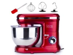 Robot Patissier Multifonction 1500W Bol 5.5L DALLAS Rouge Acier