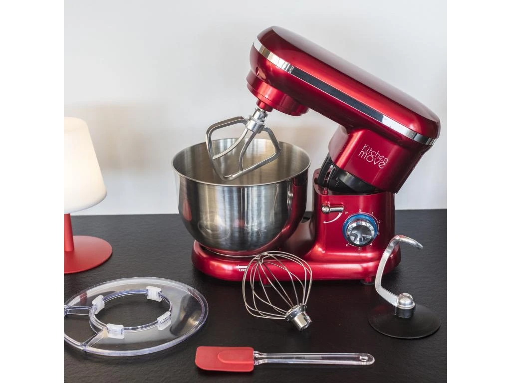 Robot Patissier Multifonction 1500W Bol 5.5L DALLAS Rouge Acier 4 Robot Patissier Multifonction 1500W Bol 5.5L DALLAS Rouge Acier – Image 2