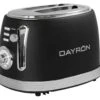 Dayron Retro Toaster 850W Noir/Argent -Electroménager Soldes petit electromenager 12640477
