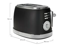 Dayron Retro Toaster 850W Noir/Argent -Electroménager Soldes petit electromenager 12640485