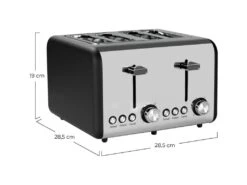Retro Double Toaster 1500W Noir/Argent Dayron -Electroménager Soldes petit electromenager 12640497