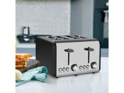 Retro Double Toaster 1500W Noir/Argent Dayron -Electroménager Soldes petit electromenager 12640499