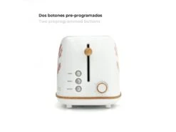 Grille Pain Caprizze Kaito Avec Double Fente Extra Large 6 Niveaux De Grill Décoration Florale Et Effet Bois Blanc Mat -Electroménager Soldes petit electromenager 19430109